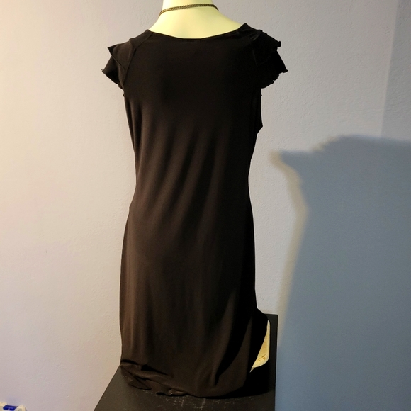 Studio Y Black Ruffle V-Neck & Sleeves Maxi Dress - Picture 3 of 7